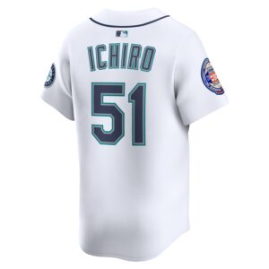 Ichiro Suzuki Seattle Mariners Nike 2025 National Baseball Hall of Fame Nike Home Limited Player Jersey - White photo 3 Jersey4u