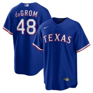 Jacob deGrom Texas Rangers Nike Away Jersey4u Player Jersey - Royal photo 1 Jersey4u