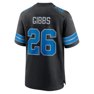 Jahmyr Gibbs Detroit Lions Nike 2nd Alternate Game Jersey - Black photo 3 Jersey4u