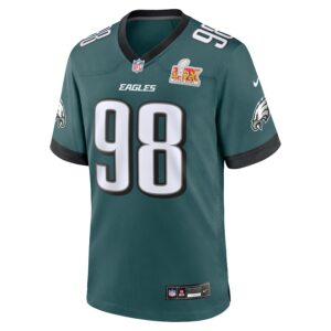 Jalen Carter Philadelphia Eagles Nike Super Bowl LIX Game Player Jersey - Midnight Green photo 2 Jersey4u