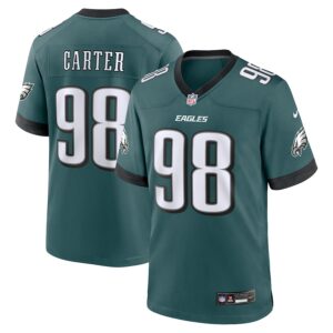 Jalen Carter Philadelphia Eagles Nike Team Game Jersey - Midnight Green photo 1 Jersey4u