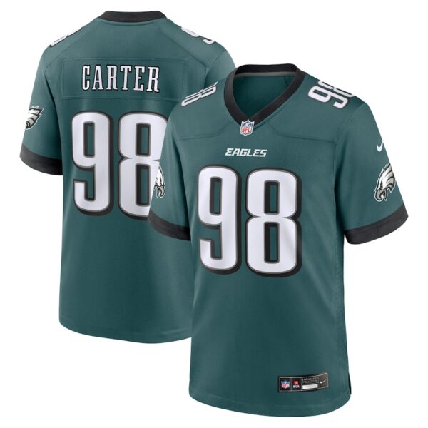 Jalen Carter Philadelphia Eagles Nike Team Game Jersey - Midnight Green photo 1 Jersey4u