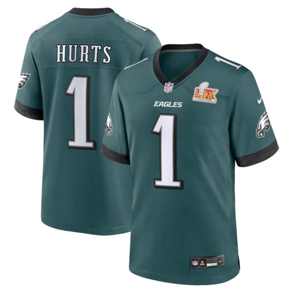 Jalen Hurts Philadelphia Eagles Nike Super Bowl LIX Game Player Jersey - Midnight Green photo 1 Jersey4u