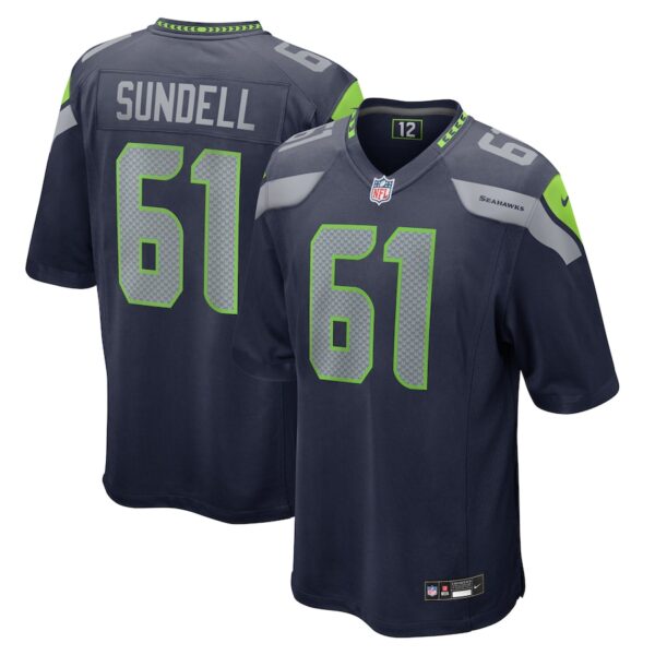 Jalen Sundell Seattle Seahawks Nike  Game Jersey -  College Navy photo 1 Jersey4u