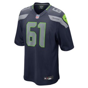 Jalen Sundell Seattle Seahawks Nike  Game Jersey -  College Navy photo 2 Jersey4u