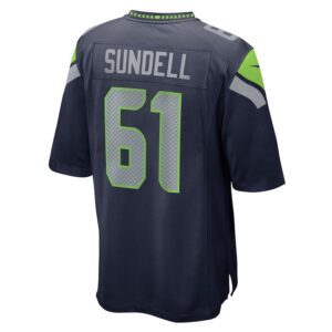 Jalen Sundell Seattle Seahawks Nike  Game Jersey -  College Navy photo 3 Jersey4u