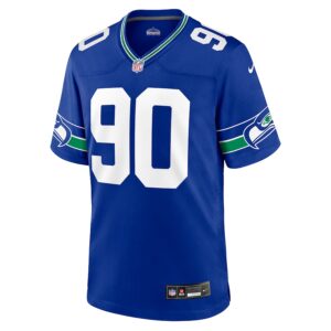Jarran Reed Seattle Seahawks Nike Throwback Player Game Jersey - Royal photo 2 Jersey4u