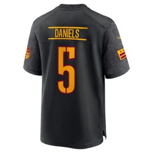 Jayden Daniels Washington Commanders Nike Alternate Game Player Jersey - Black photo 3 Jersey4u