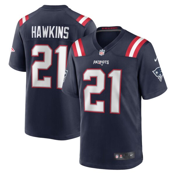 Jaylinn Hawkins New England Patriots Nike  Game Jersey -  Navy photo 1 Jersey4u