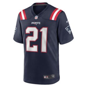 Jaylinn Hawkins New England Patriots Nike  Game Jersey -  Navy photo 2 Jersey4u