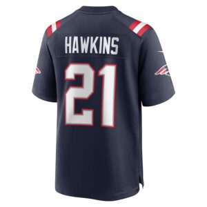 Jaylinn Hawkins New England Patriots Nike  Game Jersey -  Navy photo 3 Jersey4u