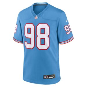 Jeffery Simmons Tennessee Titans Nike Oilers Throwback Alternate Game Player Jersey - Light Blue photo 2 Jersey4u