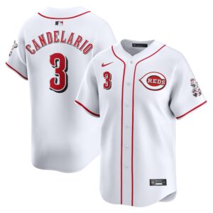 Jeimer Candelario Cincinnati Reds Nike Home Limited Player Jersey - White photo 1 Jersey4u