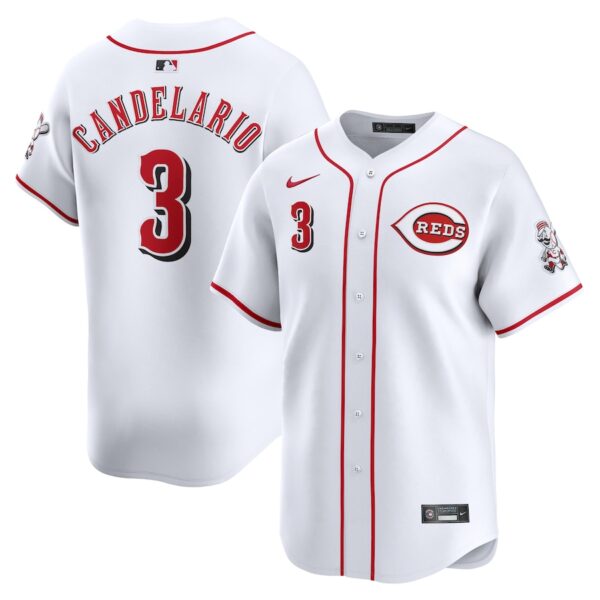 Jeimer Candelario Cincinnati Reds Nike Home Limited Player Jersey - White photo 1 Jersey4u