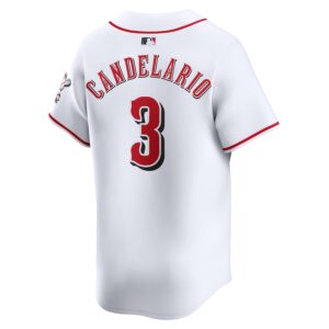 Jeimer Candelario Cincinnati Reds Nike Home Limited Player Jersey - White photo 3 Jersey4u