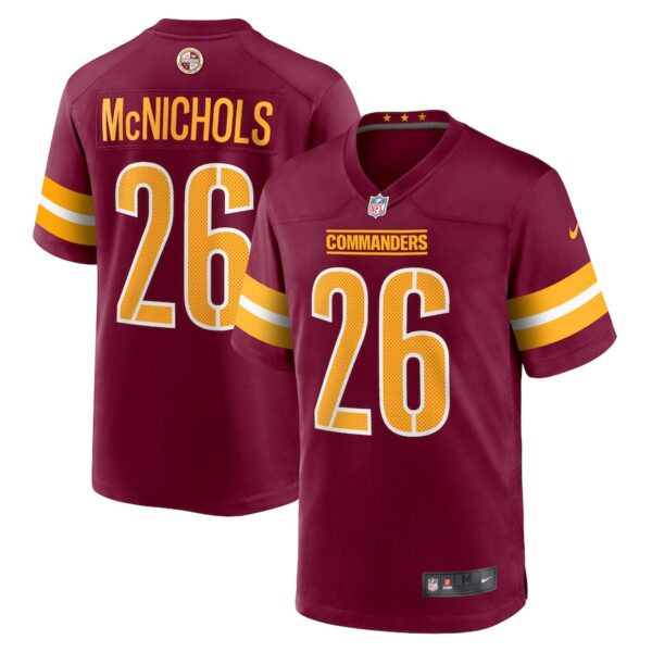 Jeremy McNichols Washington Commanders Nike  Game Jersey -  Burgundy photo 1 Jersey4u
