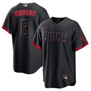 Joe Morgan Cincinnati Reds Nike City Connect Jersey4u Player Jersey - Black photo 1 Jersey4u