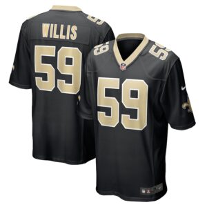 Jordan Willis New Orleans Saints Nike Team Game Jersey -  Black photo 1 Jersey4u