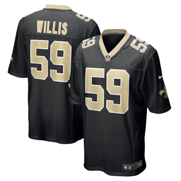 Jordan Willis New Orleans Saints Nike Team Game Jersey -  Black photo 1 Jersey4u