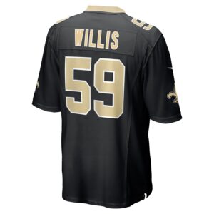Jordan Willis New Orleans Saints Nike Team Game Jersey -  Black photo 3 Jersey4u