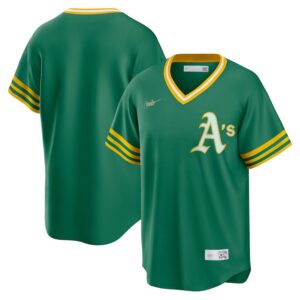 Athletics Nike Road Cooperstown Collection Team Jersey - Kelly Green photo 1 Jersey4u