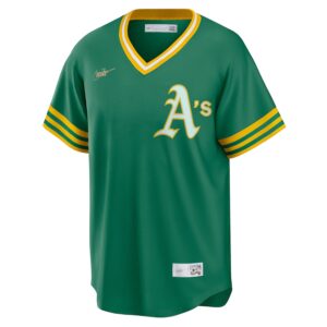 Athletics Nike Road Cooperstown Collection Team Jersey - Kelly Green photo 2 Jersey4u
