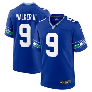 Kenneth Walker III Seattle Seahawks Nike Throwback Player Game Jersey - Royal photo 1 Jersey4u