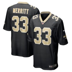 Kirk Merritt New Orleans Saints Nike Team Game Jersey -  Black photo 1 Jersey4u