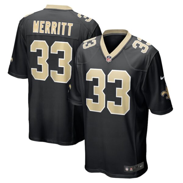 Kirk Merritt New Orleans Saints Nike Team Game Jersey -  Black photo 1 Jersey4u