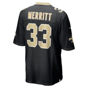 Kirk Merritt New Orleans Saints Nike Team Game Jersey -  Black photo 3 Jersey4u