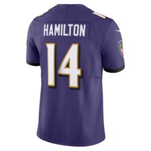 Kyle Hamilton Baltimore Ravens Nike Vapor F.U.S.E. Limited Jersey - Purple photo 3 Jersey4u