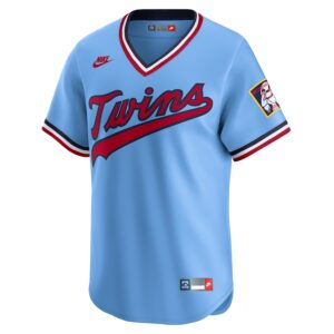 Minnesota Twins Nike Cooperstown Collection Limited Jersey - Light Blue photo 2 Jersey4u