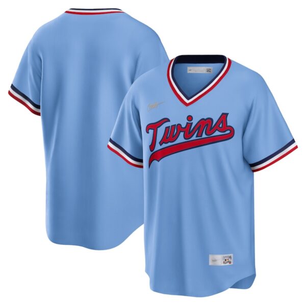 Minnesota Twins Nike Road Cooperstown Collection Team Jersey - Light Blue photo 1 Jersey4u