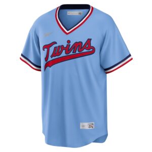 Minnesota Twins Nike Road Cooperstown Collection Team Jersey - Light Blue photo 2 Jersey4u