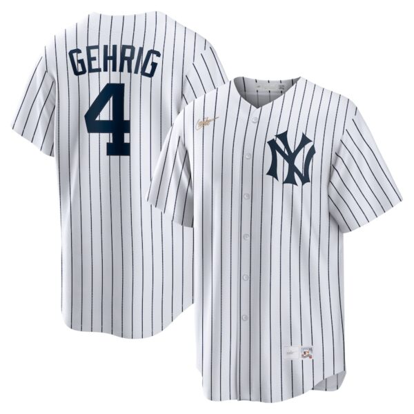 Lou Gehrig New York Yankees Nike Home Cooperstown Collection Player Jersey - White photo 1 Jersey4u