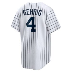 Lou Gehrig New York Yankees Nike Home Cooperstown Collection Player Jersey - White photo 3 Jersey4u