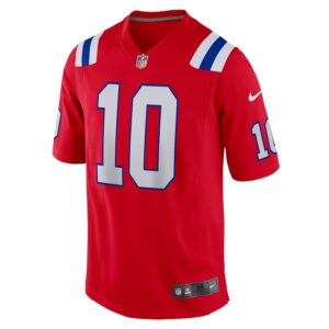Mac Jones New England Patriots Nike Game Jersey - Red photo 2 Jersey4u