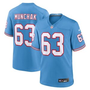 Mike Munchak Tennessee Titans Nike Oilers Throwback Retired Player Game Jersey - Light Blue photo 1 Jersey4u