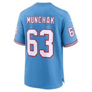 Mike Munchak Tennessee Titans Nike Oilers Throwback Retired Player Game Jersey - Light Blue photo 3 Jersey4u
