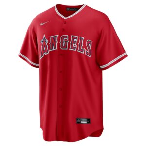 Mike Trout Los Angeles Angels Nike Alternate Jersey4u Player Name Jersey - Red photo 2 Jersey4u
