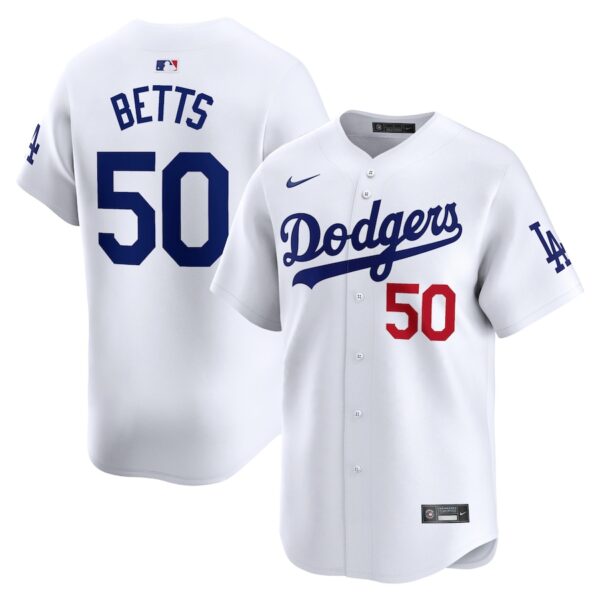 Mookie Betts Los Angeles Dodgers Nike Home Limited Player Jersey - White photo 1 Jersey4u