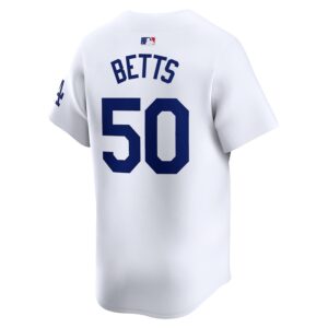 Mookie Betts Los Angeles Dodgers Nike Home Limited Player Jersey - White photo 3 Jersey4u