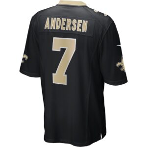 Morten Andersen New Orleans Saints Nike Game Retired Player Jersey - Black photo 3 Jersey4u