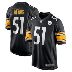 Nick Herbig Pittsburgh Steelers Nike  Game Jersey -  Black photo 1 Jersey4u
