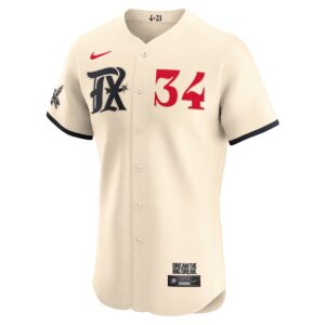 Nolan Ryan Texas Rangers Nike City Connect Retired Elite Jersey - Cream photo 2 Jersey4u