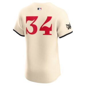 Nolan Ryan Texas Rangers Nike City Connect Retired Elite Jersey - Cream photo 3 Jersey4u