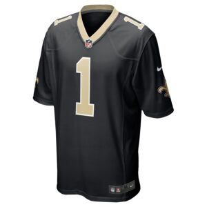 Number 1 Groom New Orleans Saints Nike Game Jersey - Black photo 2 Jersey4u