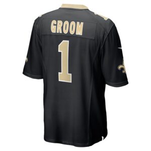 Number 1 Groom New Orleans Saints Nike Game Jersey - Black photo 3 Jersey4u