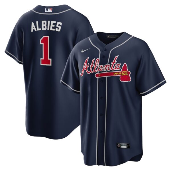 Ozzie Albies Atlanta Braves Nike Alternate Jersey4u Player Name Jersey - Navy photo 1 Jersey4u