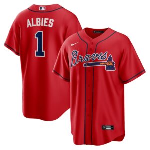 Ozzie Albies Atlanta Braves Nike Alternate Jersey4u Player Name Jersey - Red photo 1 Jersey4u